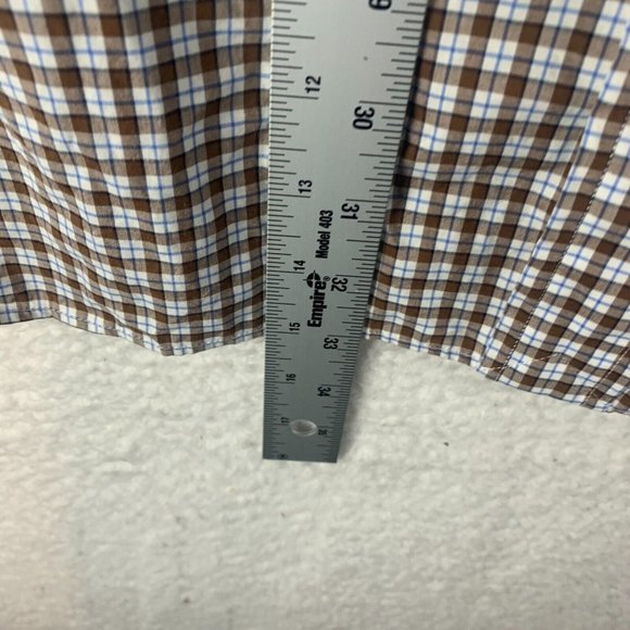 Ralph Lauren Men's Cream Plaid Cotton Stretch Button Down Shirt Size 2XB 8904 - Picture 5 of 8